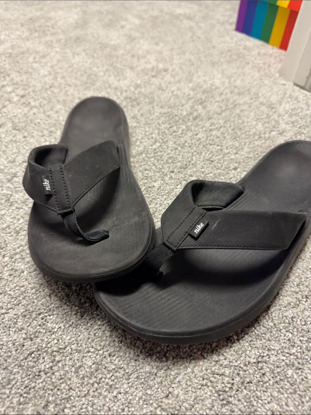 Nike Black Cushioned Foam Flip Flops